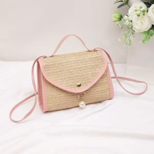 کیف حصیری مروارید دار